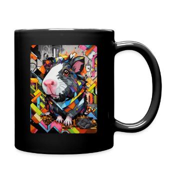 Guinea Pig Cartoon Graffiti - Full Colour Mug - black - Right