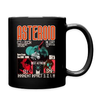 : "Asteroid Alert Manga Design T-Shirt" - Tasse einfarbig - Schwarz - Rechts
