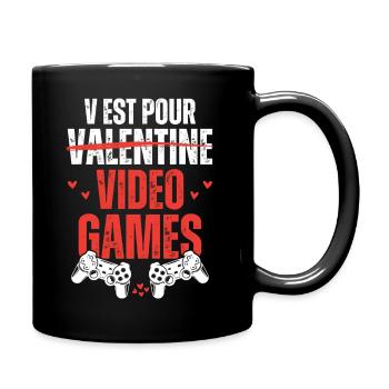 V est pour Video Games st valentin - Mug uni - noir - Droite