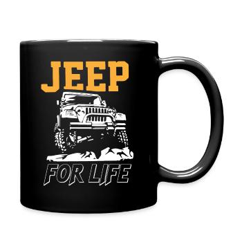 Plans avec Jeeps - Mug uni - noir - Droite