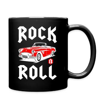 Rock And Roll Classic Car - Full Colour Mug - black - Right