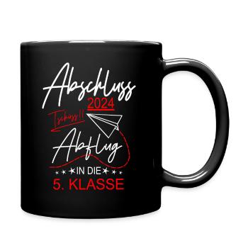 Abschluss 2024 Grundschule - Tasse einfarbig - Schwarz - Rechts