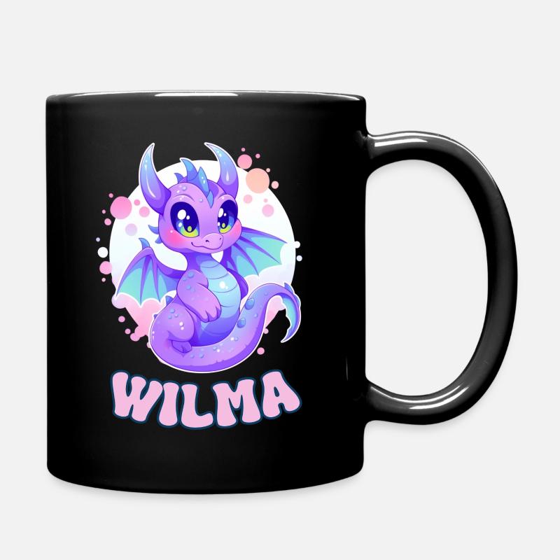 Wilma - Name - Dragon - Full Colour Mug - black