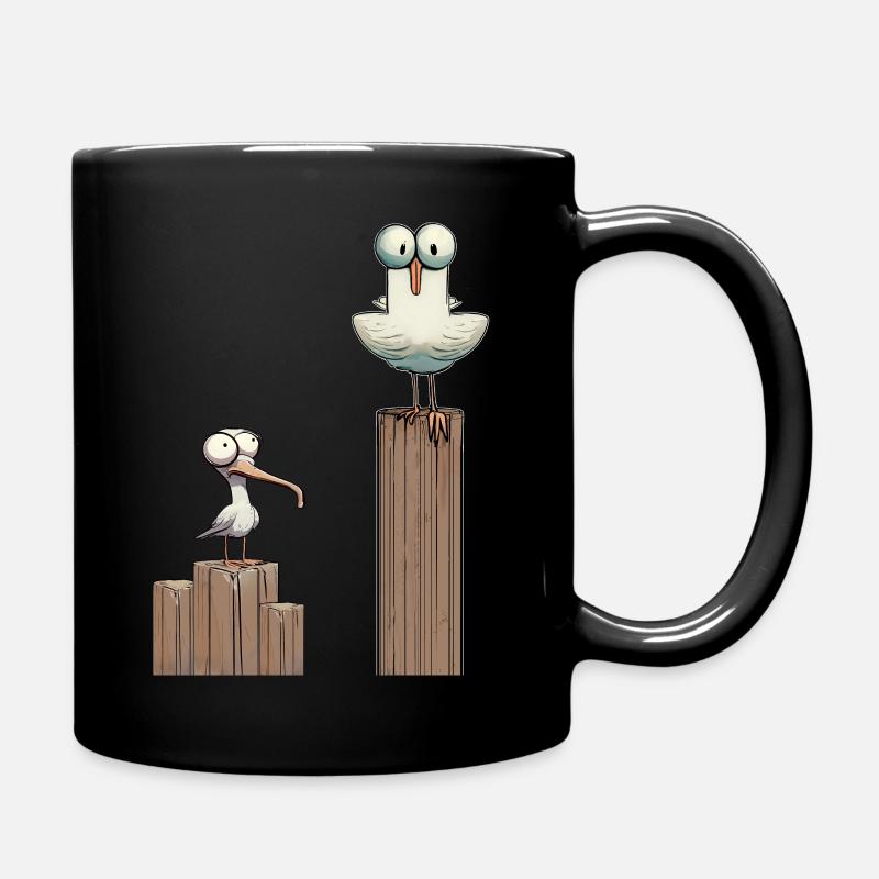 Die Möwen - Moin Möwe Seemann Aussichtsmann - Tasse einfarbig - Schwarz