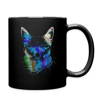 Chats colorés - Mug uni - noir - Droite