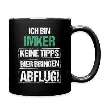 Ich bin Imker - Bier bringen und Abflug - Tasse einfarbig - Schwarz - Rechts