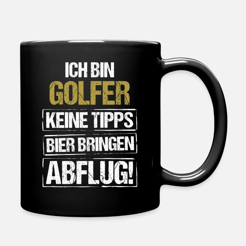 Ich bin Golfer - Bier bringen und Abflug - Tasse einfarbig - Schwarz