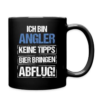 Ich bin Angler - Bier bringen und Abflug - Tasse einfarbig - Schwarz - Rechts