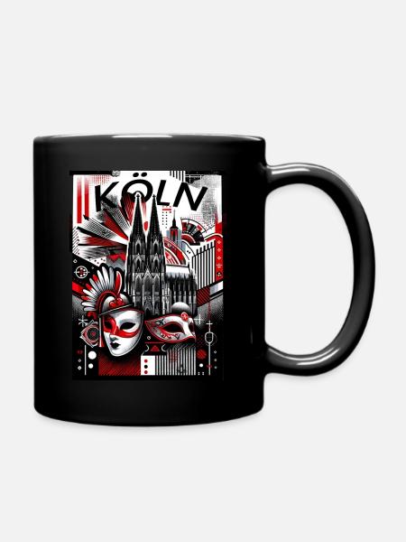Köln Cologne Motiv - Tasse einfarbig - Schwarz