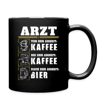 My daily routine as a doctor - Full Colour Mug - black - Right
