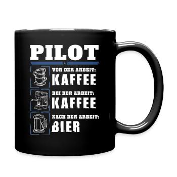 Mon quotidien de pilote - Mug uni - noir - Droite