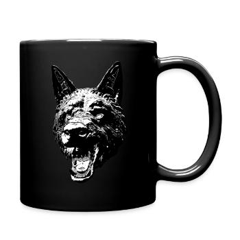 Wolf - Tasse einfarbig - Schwarz - Rechts