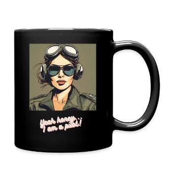 Yeah Honey... - Tasse einfarbig - Schwarz - Rechts