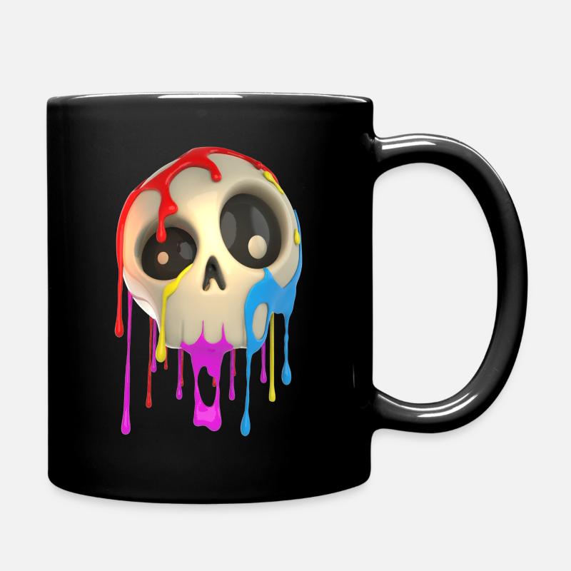 Totenkopf Bunt - Tasse einfarbig - Schwarz