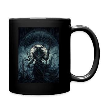 Mythologischer Dämon - Dunkle Szene - Tasse einfarbig - Schwarz - Rechts