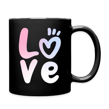 Amour Amour Lettrage Saint-Valentin - Mug uni - noir - Droite
