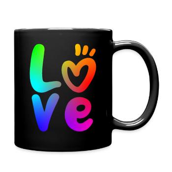 Love Love Lettering Valentine's Day - Full Colour Mug - black - Right