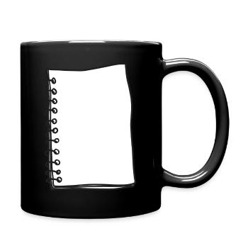 Dessin de bannière de carnet de notes - Mug uni - noir - Droite