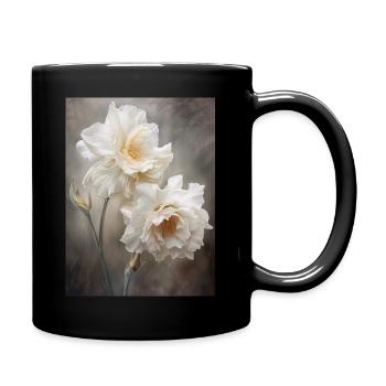 White Flowers 2 - Tasse einfarbig - Schwarz - Rechts