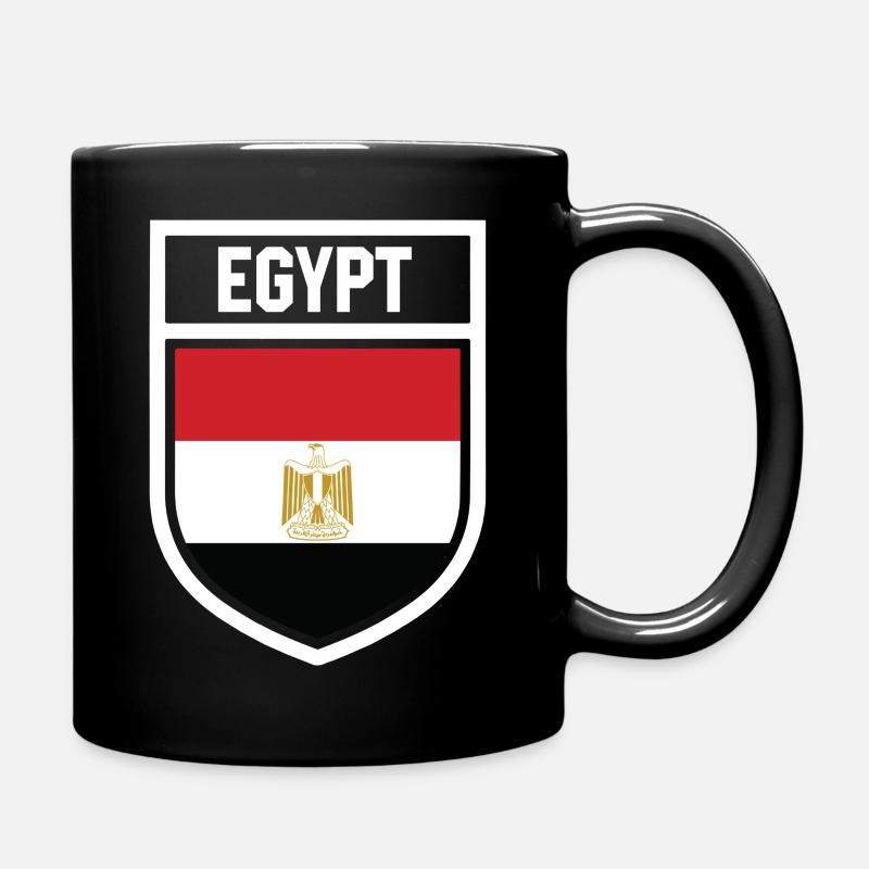 Egypt - nasjonalflagg i våpenskjoldet - Ensfarget kopp - svart
