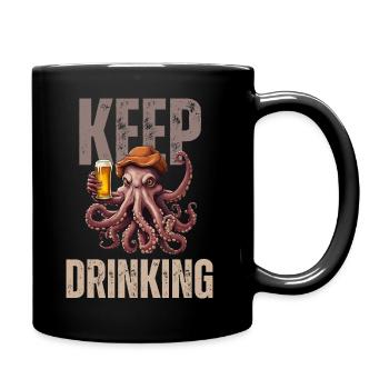 Keep Drinken - Die Krake - Tasse einfarbig - Schwarz - Rechts
