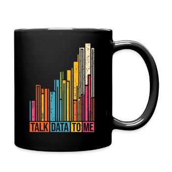 Talk Data To Me - Funny Data Analyst Gift - Full Colour Mug - black - Right