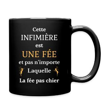 Cette infirmière est une fée - Mug uni - noir - Droite