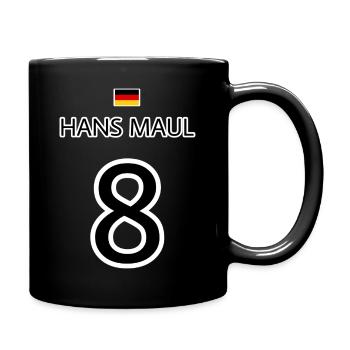 Nummer 8 - Tasse einfarbig - Schwarz - Rechts