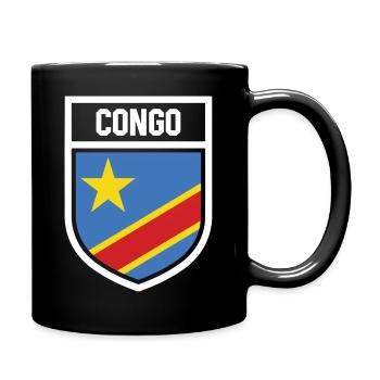 Kongo - Nationalfahne im Wappen - Tasse einfarbig - Schwarz - Rechts