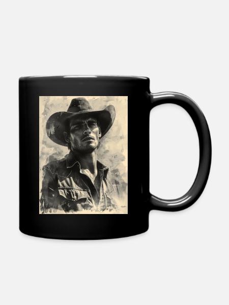 Vintage Cowboy - Tasse einfarbig - Schwarz