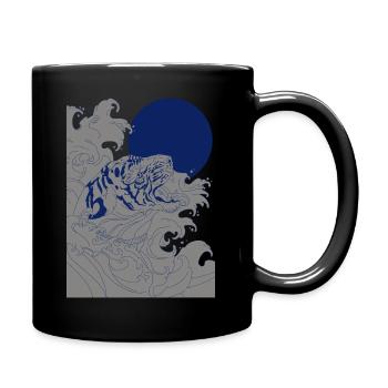 Kraft des Tigers: Japanisches Tattoo-Design - Tasse einfarbig - Schwarz - Rechts