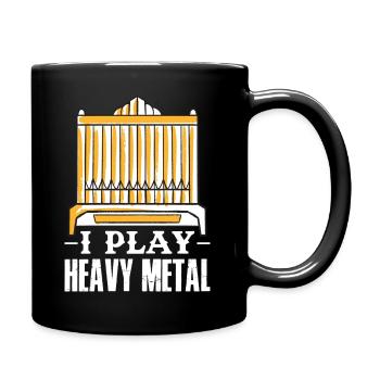 I Play Heavy Metal Church Music Organ Player - Full Colour Mug - black - Right