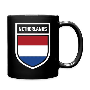 Netherlands - National flag in coat of arms - Full Colour Mug - black - Right