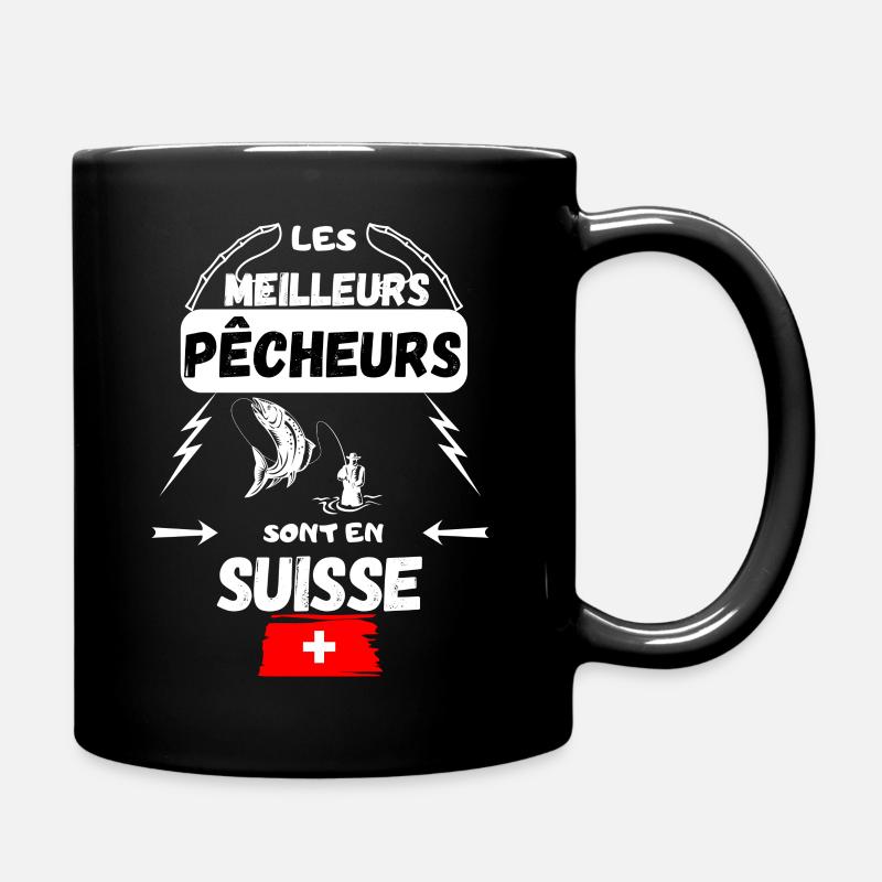 LES MEILLEURS PECHEURS SONT EN SUISSE - Mug uni - noir