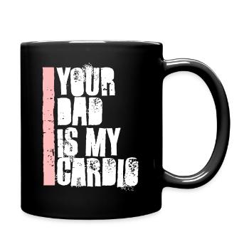 Dein Vater ist mein Herz-Kreislauf-System Lustiger Vater-Muttertag - Tasse einfarbig - Schwarz - Rechts