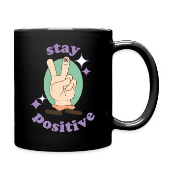 stay positive - Full Colour Mug - black - Right