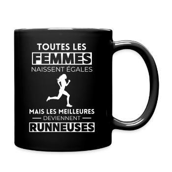 Les meilleures femmes deviennent runneuses - Mug uni - noir - Droite