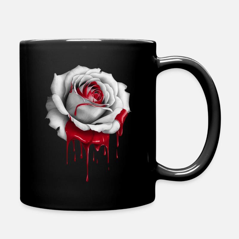 Dripping Rose - Full Colour Mug - black