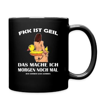 FKK Frei Körper Kultur - Tasse einfarbig - Schwarz - Rechts
