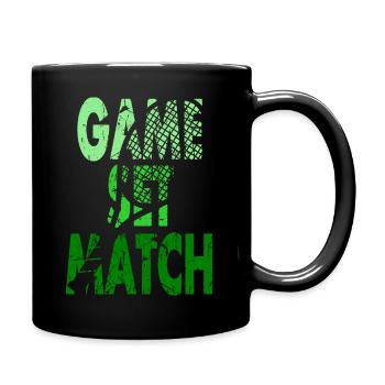 Tennis Shirt Game Set Match Design - Tasse einfarbig - Schwarz - Rechts