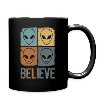Glaube An Das Unbekannte Weltraum Mysterium - Tasse einfarbig - Schwarz - Rechts