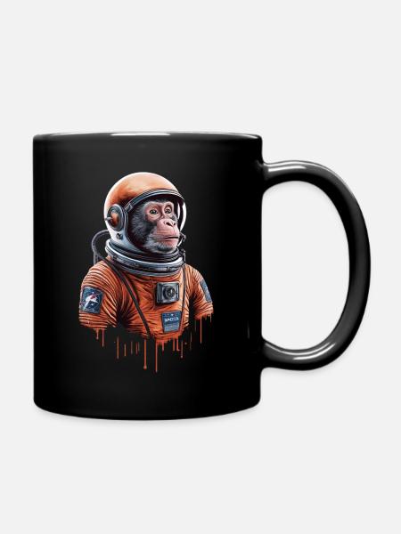 Aventure spatiale avec un singe astronaute - Mug uni - noir