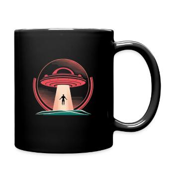 UFO Entführung in Mitternachtsszene - Tasse einfarbig - Schwarz - Rechts