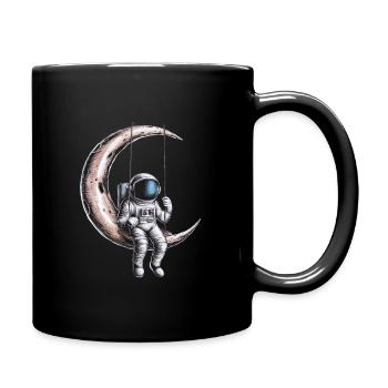 Mondschaukel Astronaut Abenteuer - Tasse einfarbig - Schwarz - Rechts