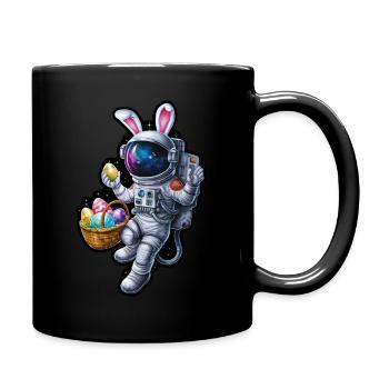 Space Easter Bunny and Easter Eggs Adventure - Full Colour Mug - black - Right
