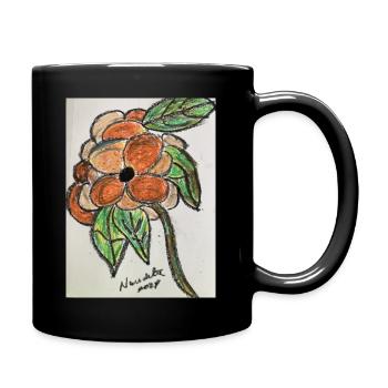 Orange flower - Mug uni - noir - Droite