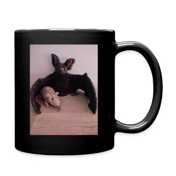 Night Wing Bat and Mouse - Full Colour Mug - black - Right
