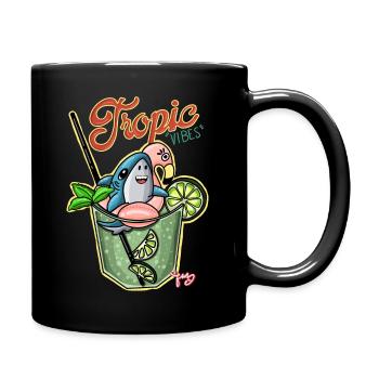 shark vibes - Full Colour Mug - black - Right