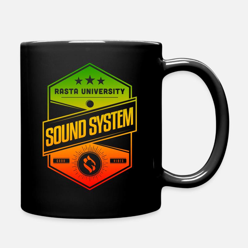 Rasta University Sound System Good Vibez Reggae - Full Colour Mug - black