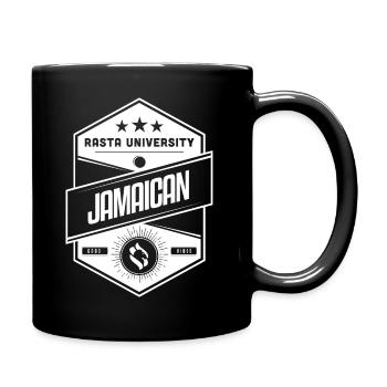 Rasta University Jamaican Good Vibez Reggae - Full Colour Mug - black - Right